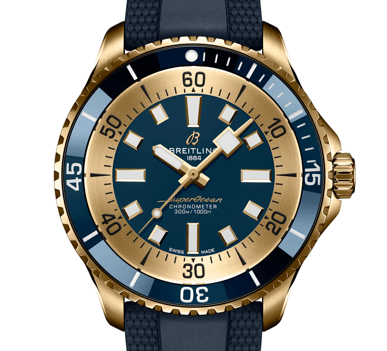 Breitling Superocean Automatic 44 Watch with Blue Rubber Strap