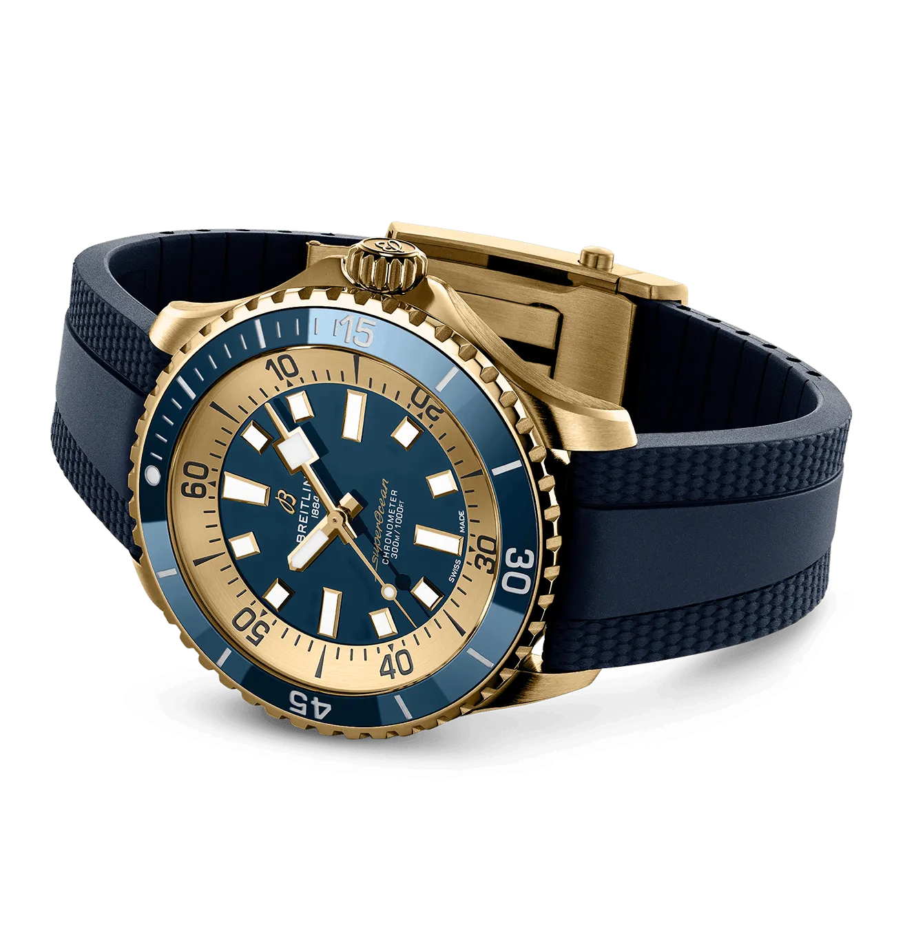 Breitling Superocean Automatic 44 Watch with Blue Rubber Strap