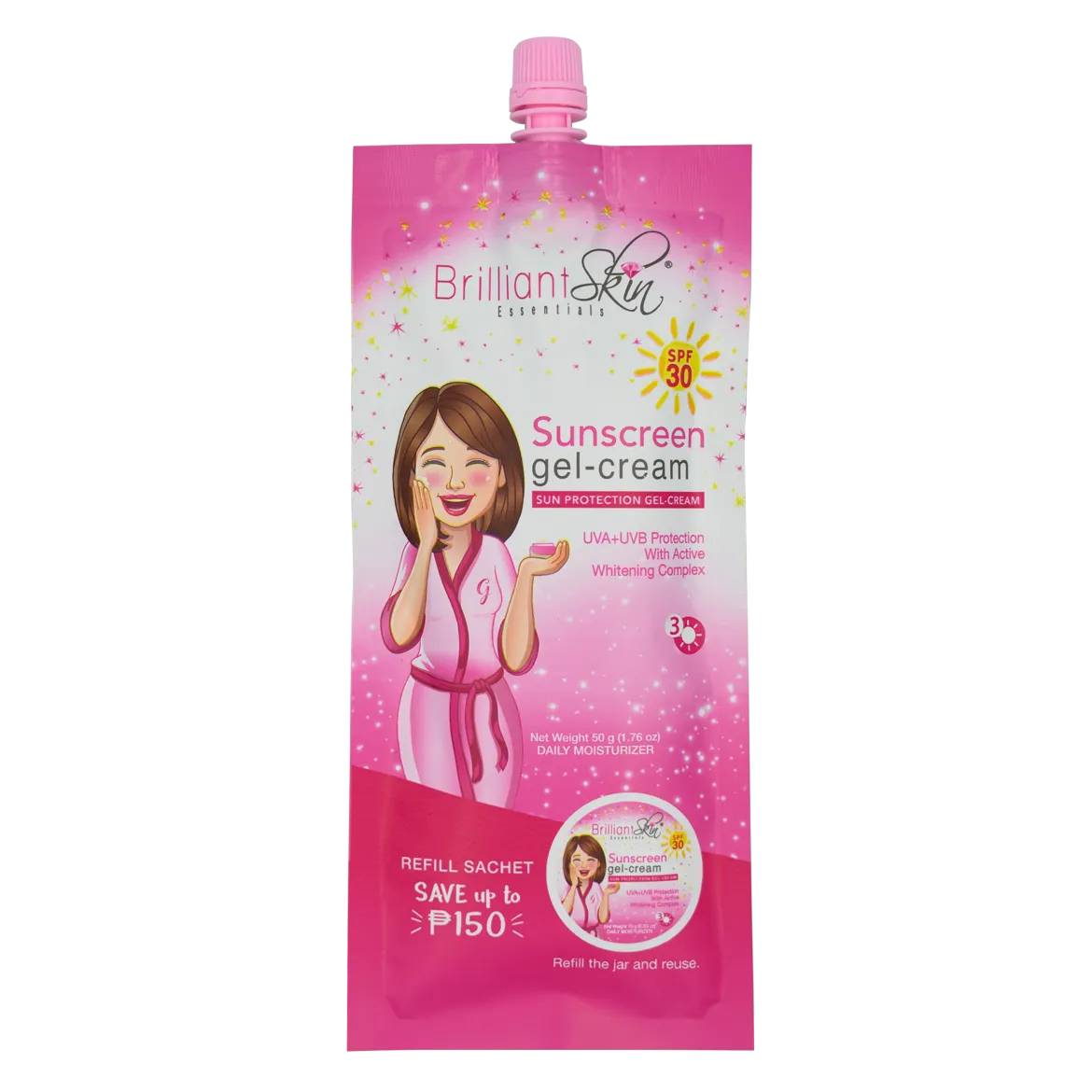 Brilliant Skin Sunscreen Gel-Cream SPF30 50g (new sachet look)