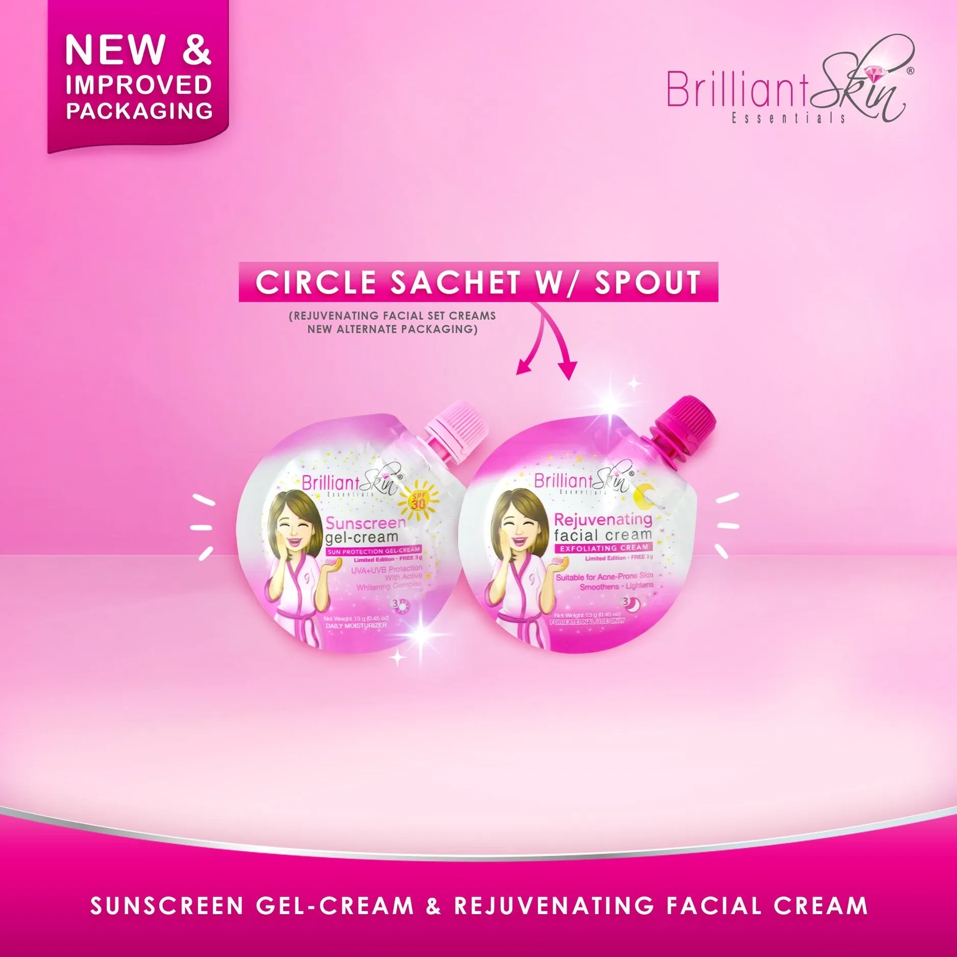 Brilliant Skin Sunscreen Gel-Cream SPF30 50g (new sachet look)