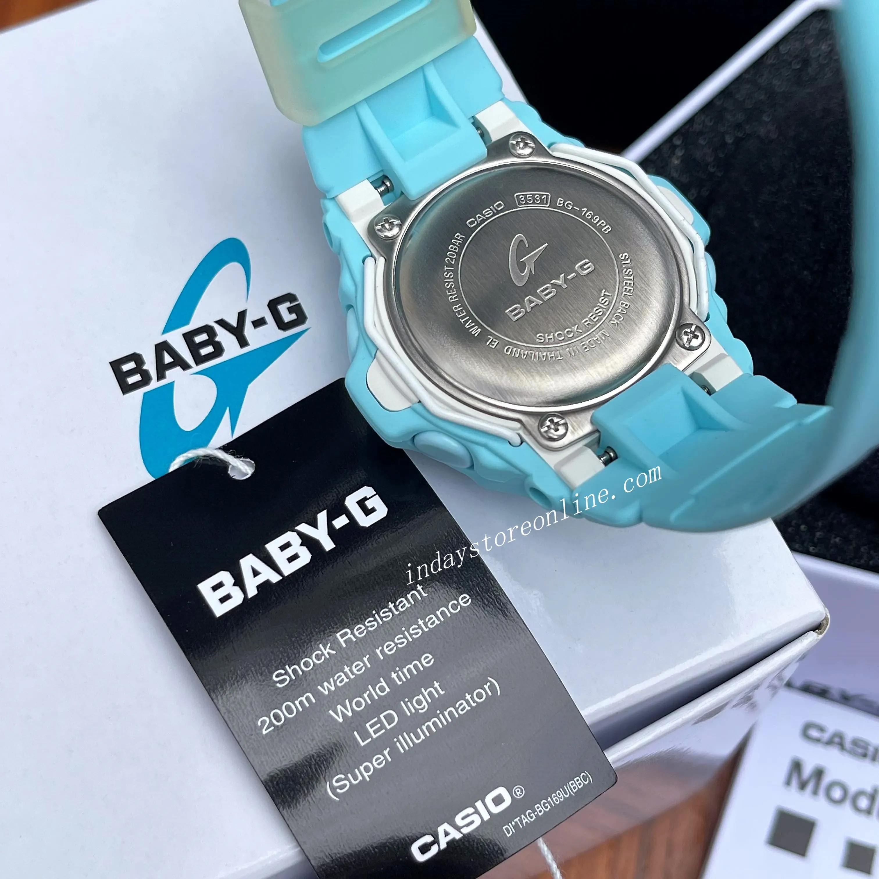 Casio Baby-G Women's Watch BG-169PB-2 Resin Band Shock Resistant Mineral Glass