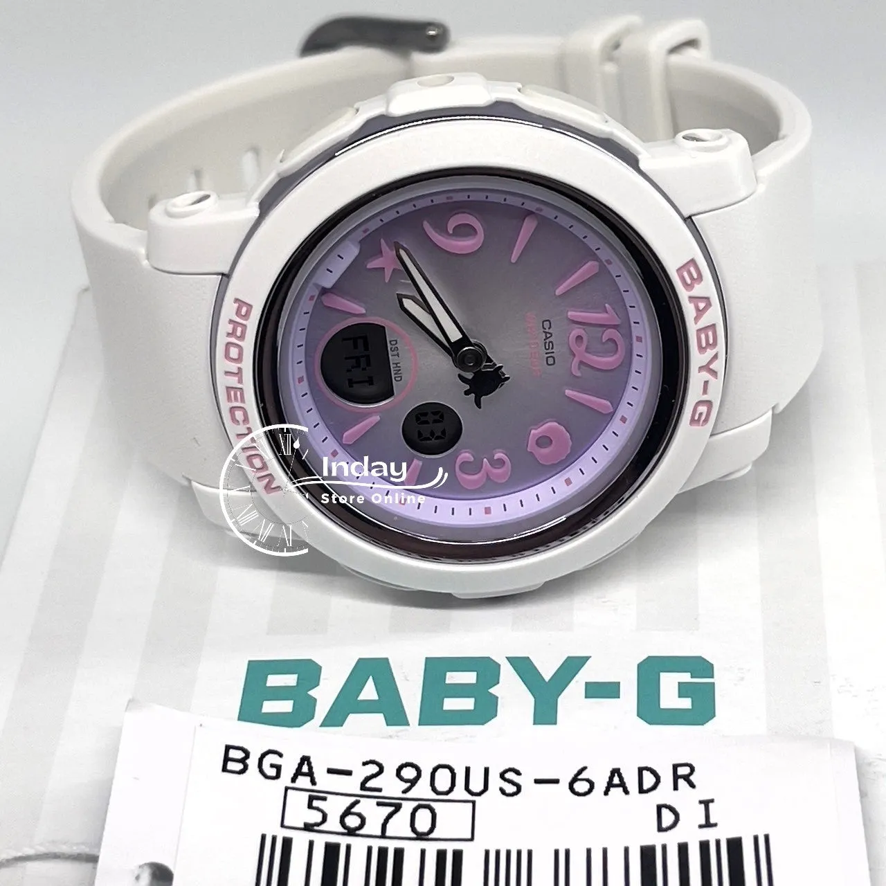 Casio Baby-G Women's Watch BGA-290US-6A Resin Band Mineral Glass Shock Resistant