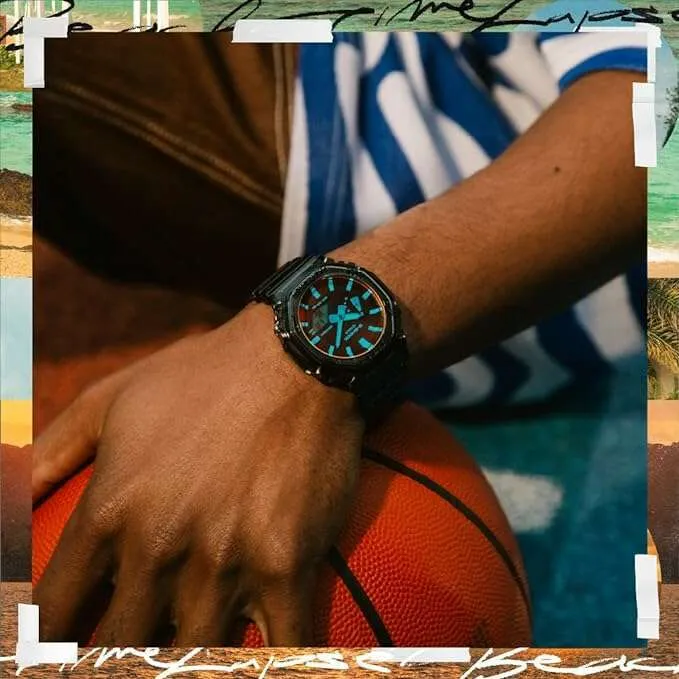 CASIO G-SHOCK BEACH TIME LAPSE SERIES GREY SKELETON MEN WATCH GA-2100TLS-8AJF