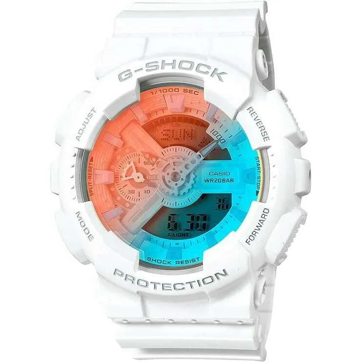 CASIO G-SHOCK BEACH TIME LAPSE SERIES LIMITED MODEL WHITE STRAP MEN WATCH GA-110TL-7AJF