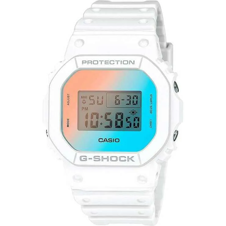CASIO G-SHOCK BEACH TIME LAPSE SERIES WHITE RUBBER STRAP MEN WATCH DW-5600TL-7JF