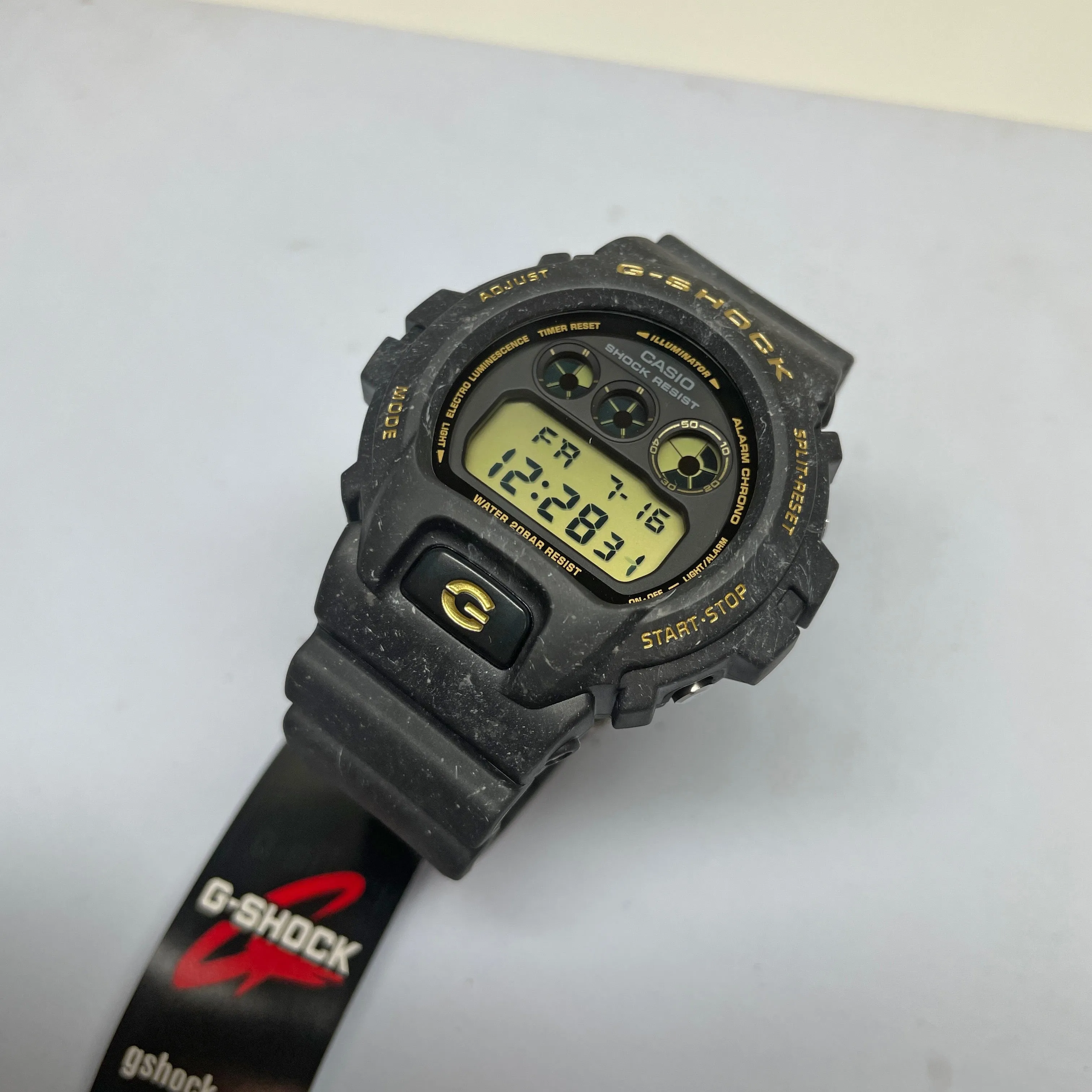 Casio G-Shock Digital Smokey Sea Face Blue Grey Swirl Watch DW6900WS-1