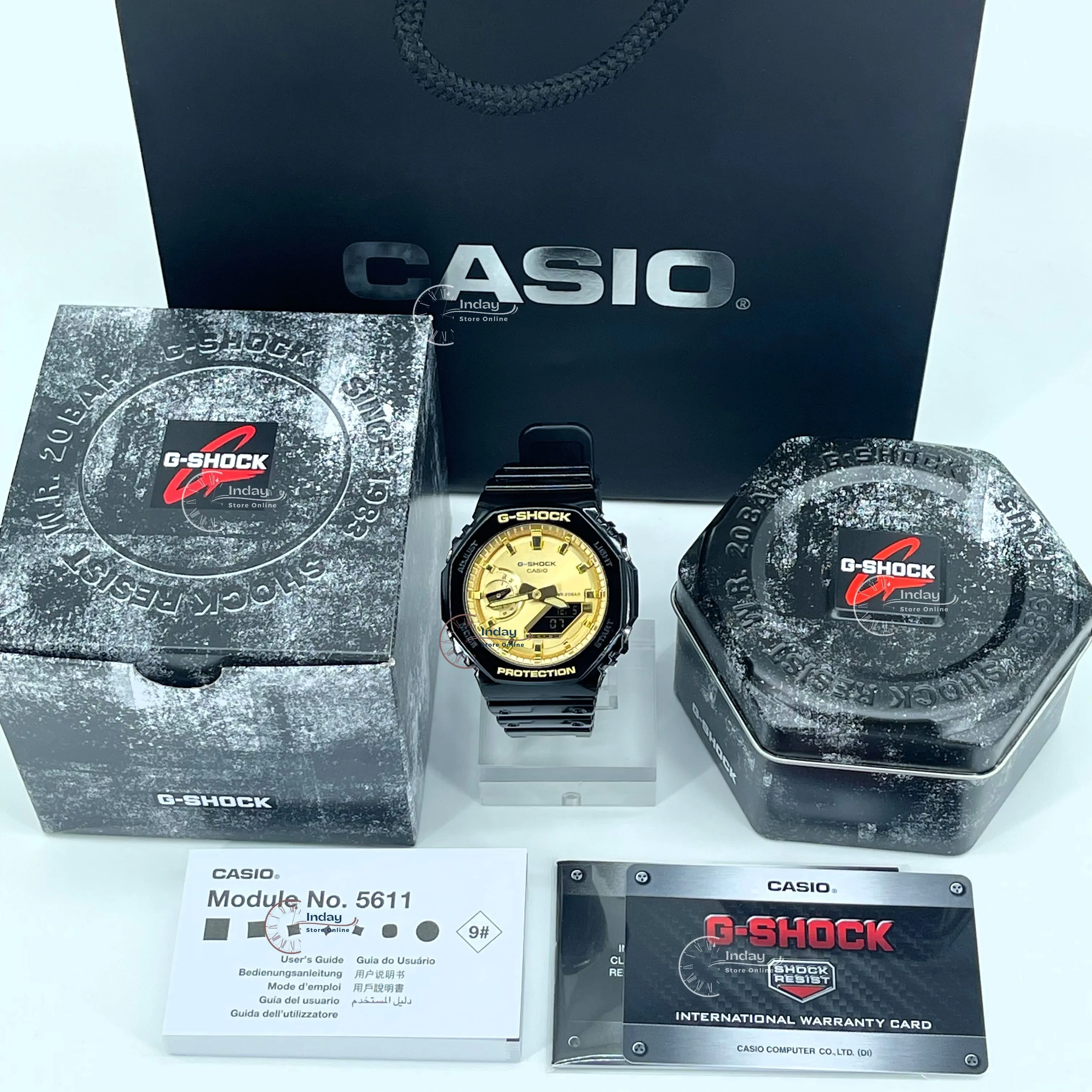 Casio G-Shock Men's Watch GA-2100GB-1A Analog-Digital 2100 Series Shock Resistant Carbon Core Guard Structure