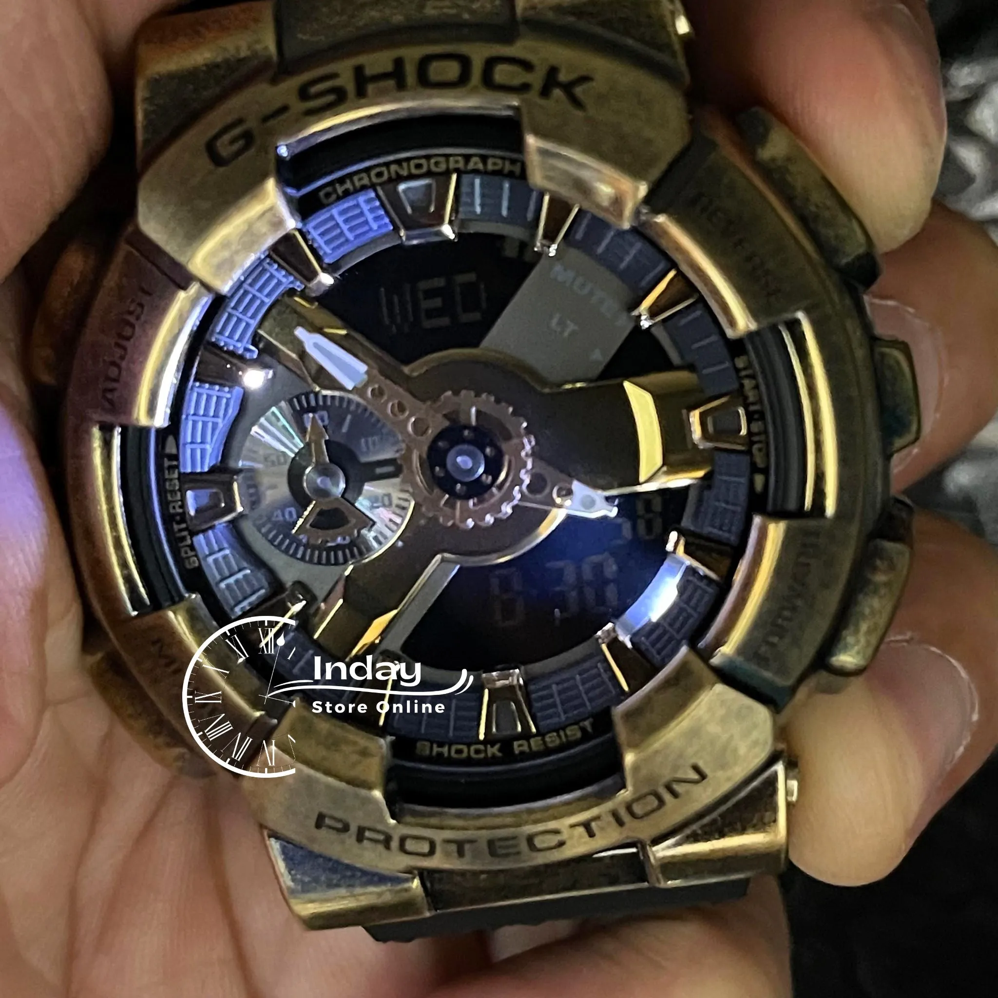 Casio G-Shock Men's Watch GM-110VG-1A9 Analog-DIigital 110 Series 2023 New Release Finished with Aged IP in Gold