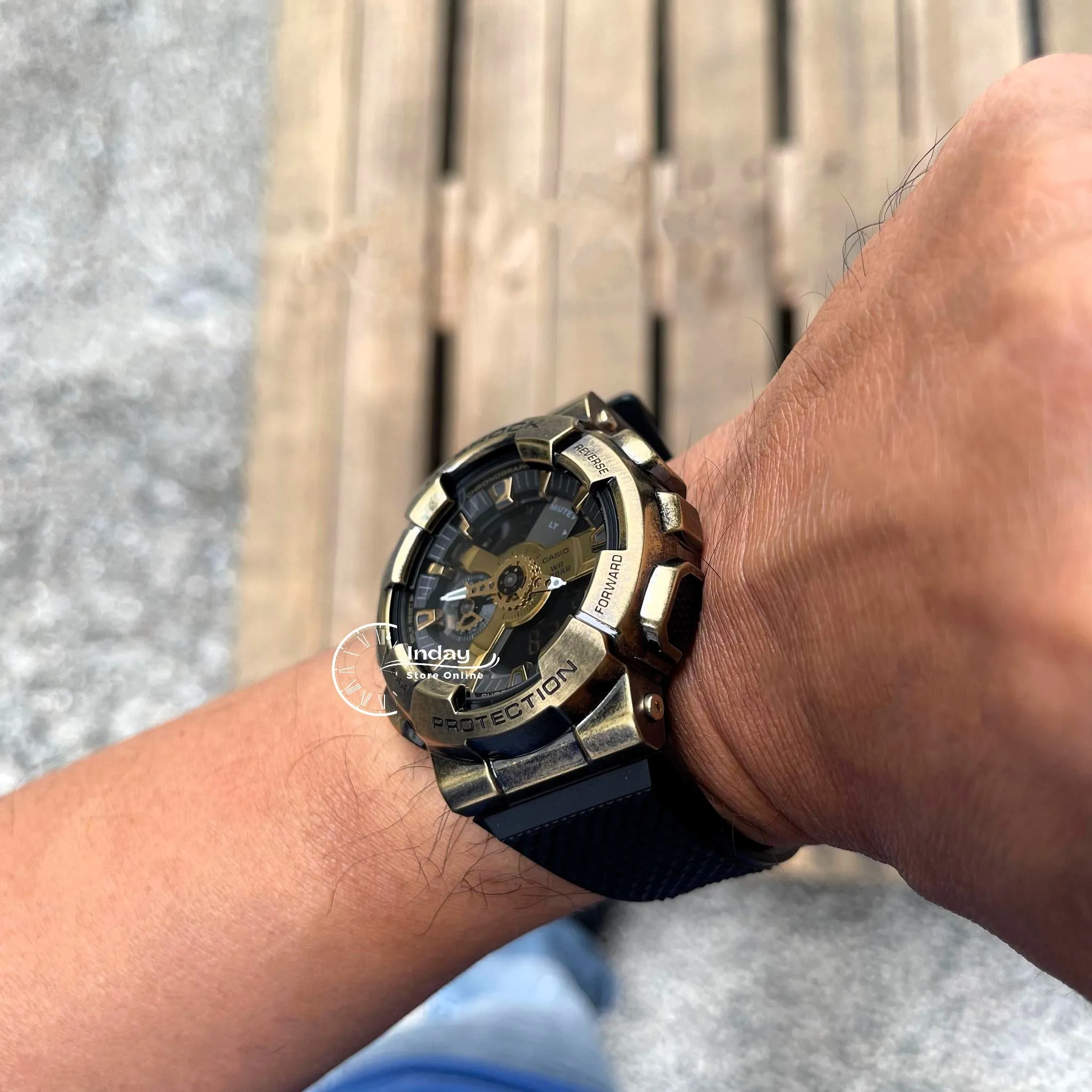 Casio G-Shock Men's Watch GM-110VG-1A9 Analog-DIigital 110 Series 2023 New Release Finished with Aged IP in Gold