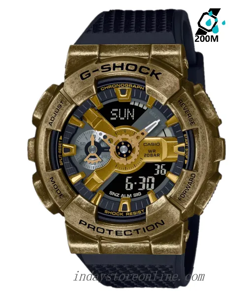 Casio G-Shock Men's Watch GM-110VG-1A9 Analog-DIigital 110 Series 2023 New Release Finished with Aged IP in Gold