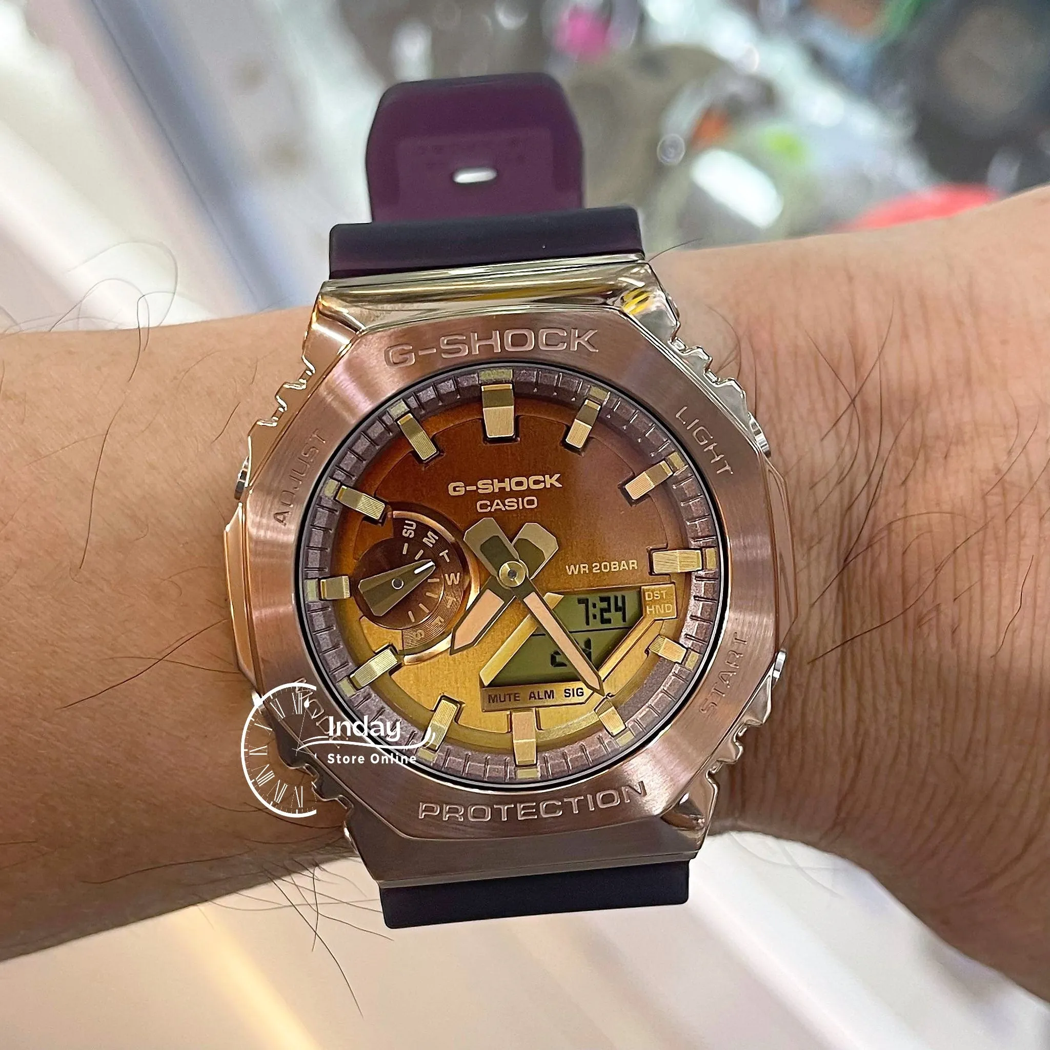 Casio G-Shock Men's Watch GM-2100CL-5A Analog-Digital 2100 Series Colorful Translucent Band with Matte Finish