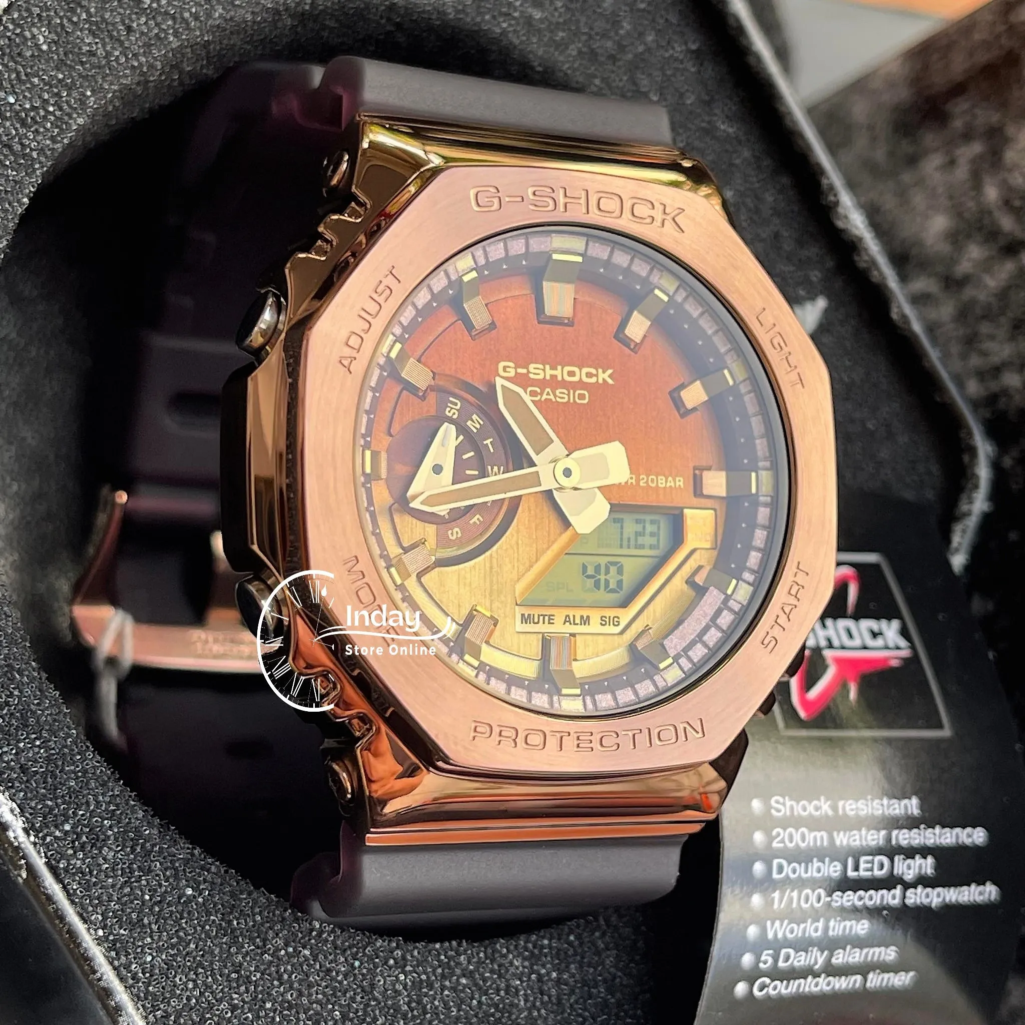Casio G-Shock Men's Watch GM-2100CL-5A Analog-Digital 2100 Series Colorful Translucent Band with Matte Finish