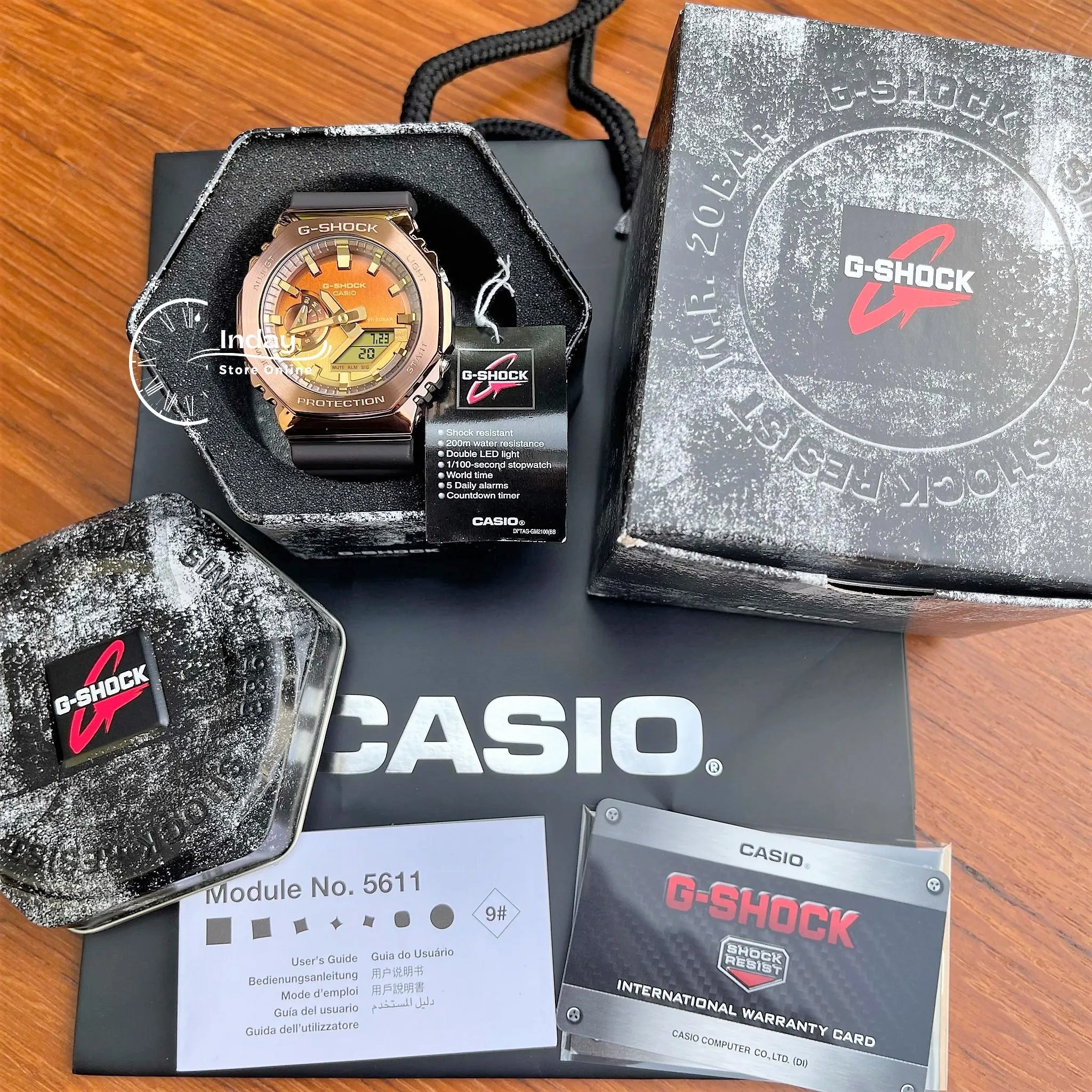 Casio G-Shock Men's Watch GM-2100CL-5A Analog-Digital 2100 Series Colorful Translucent Band with Matte Finish