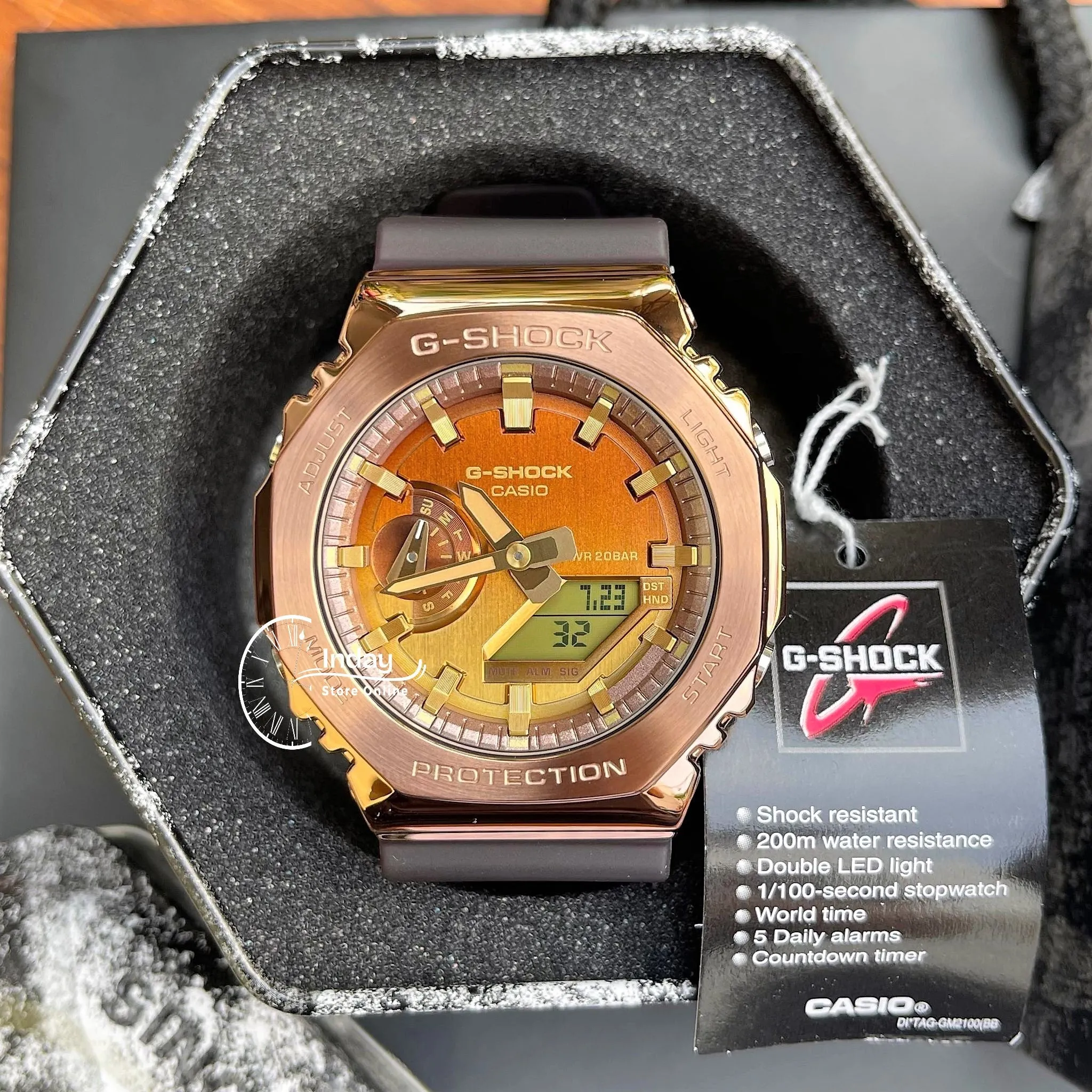Casio G-Shock Men's Watch GM-2100CL-5A Analog-Digital 2100 Series Colorful Translucent Band with Matte Finish