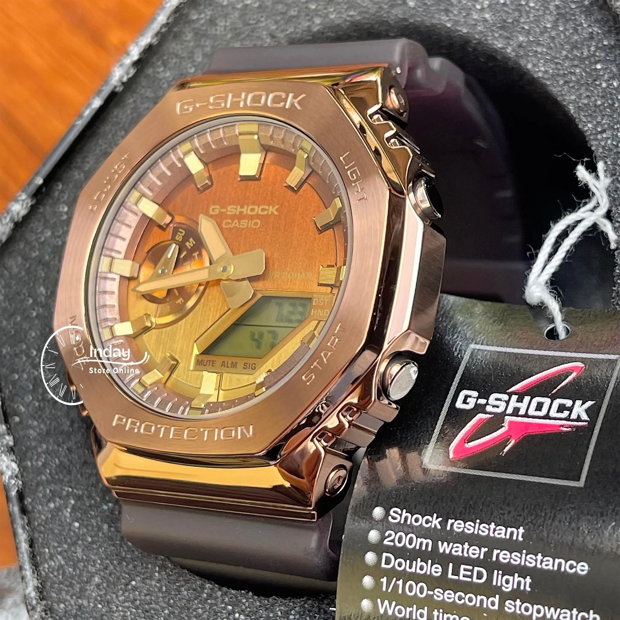 Casio G-Shock Men's Watch GM-2100CL-5A Analog-Digital 2100 Series Colorful Translucent Band with Matte Finish