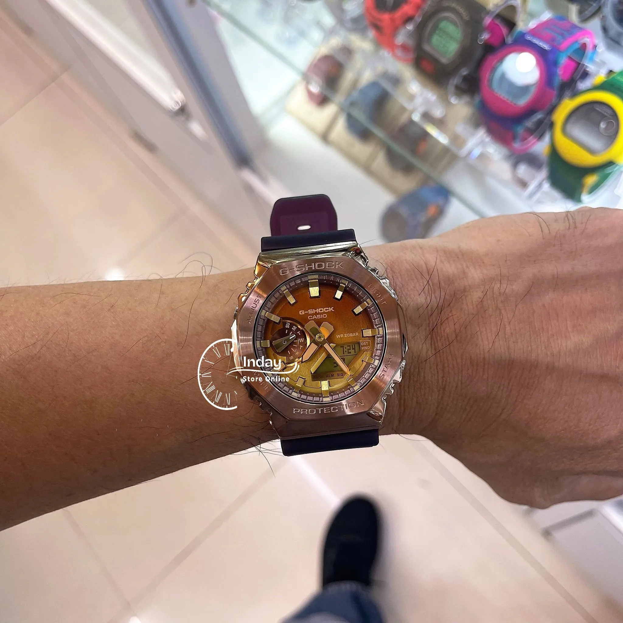 Casio G-Shock Men's Watch GM-2100CL-5A Analog-Digital 2100 Series Colorful Translucent Band with Matte Finish