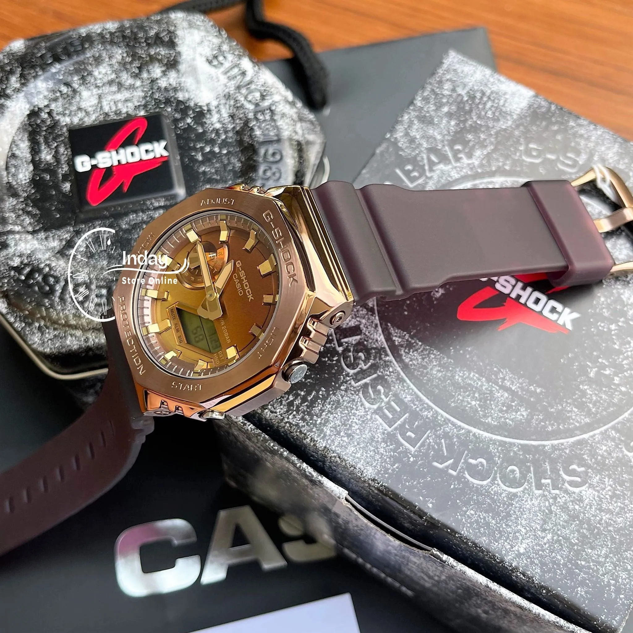 Casio G-Shock Men's Watch GM-2100CL-5A Analog-Digital 2100 Series Colorful Translucent Band with Matte Finish