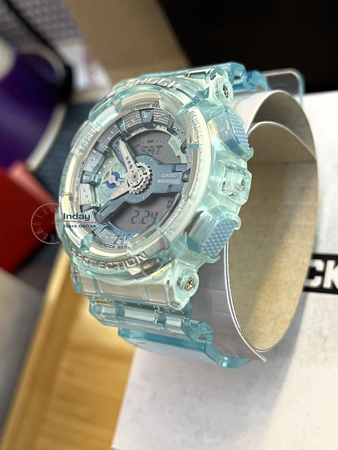 Casio G-Shock Women's Watch GMA-S110VW-2A Resin Band Mineral Glass Shock Resistant Magnetic Resistant