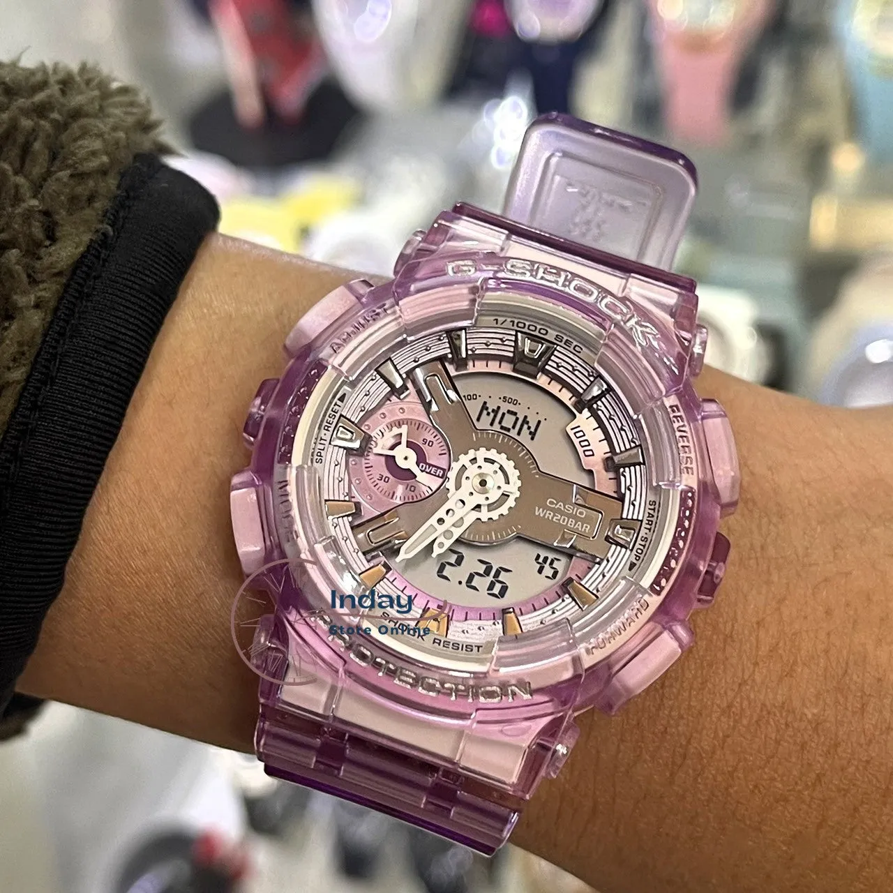 Casio G-Shock Women's Watch GMA-S110VW-4A Resin Band Mineral Glass Shock Resistant Magnetic Resistant