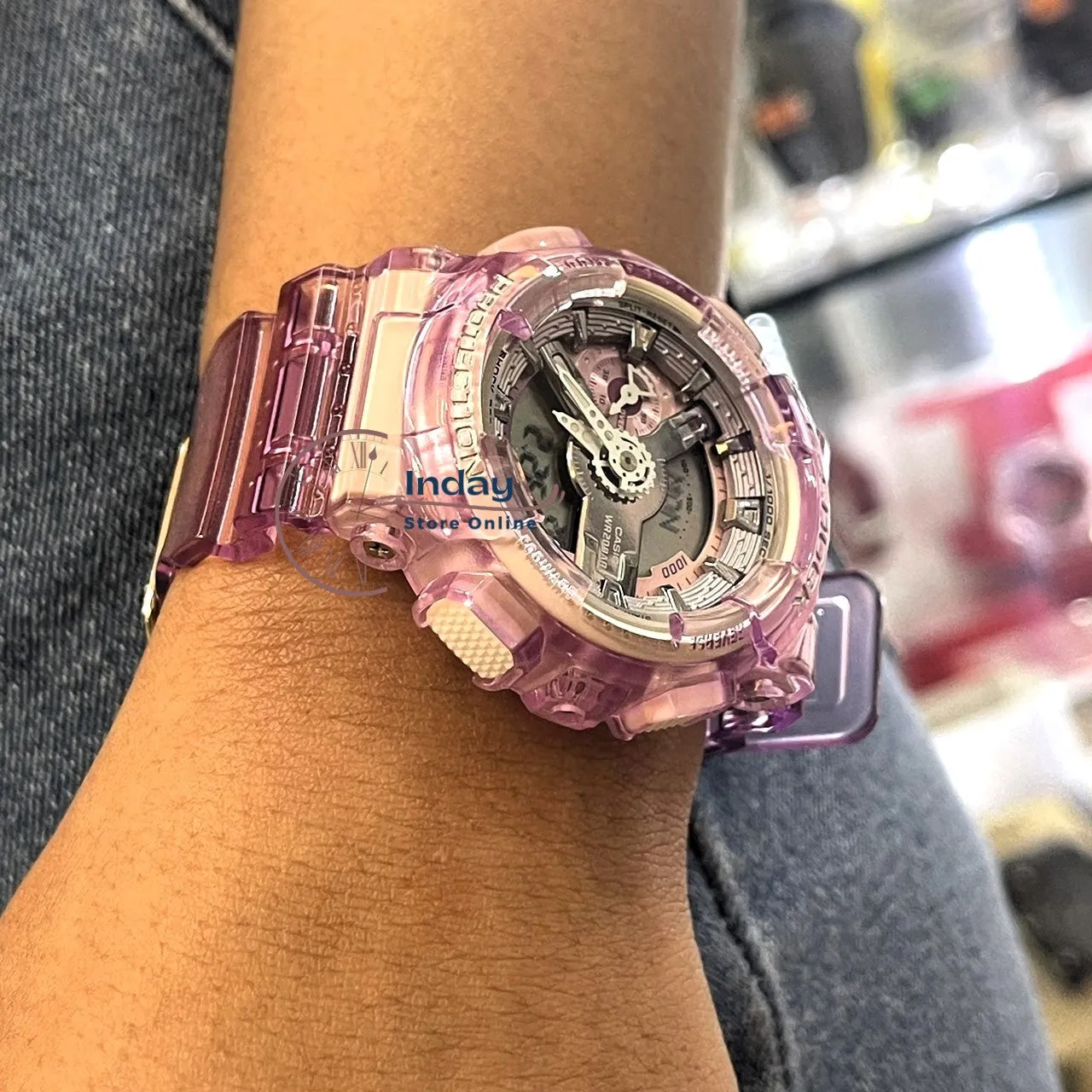 Casio G-Shock Women's Watch GMA-S110VW-4A Resin Band Mineral Glass Shock Resistant Magnetic Resistant