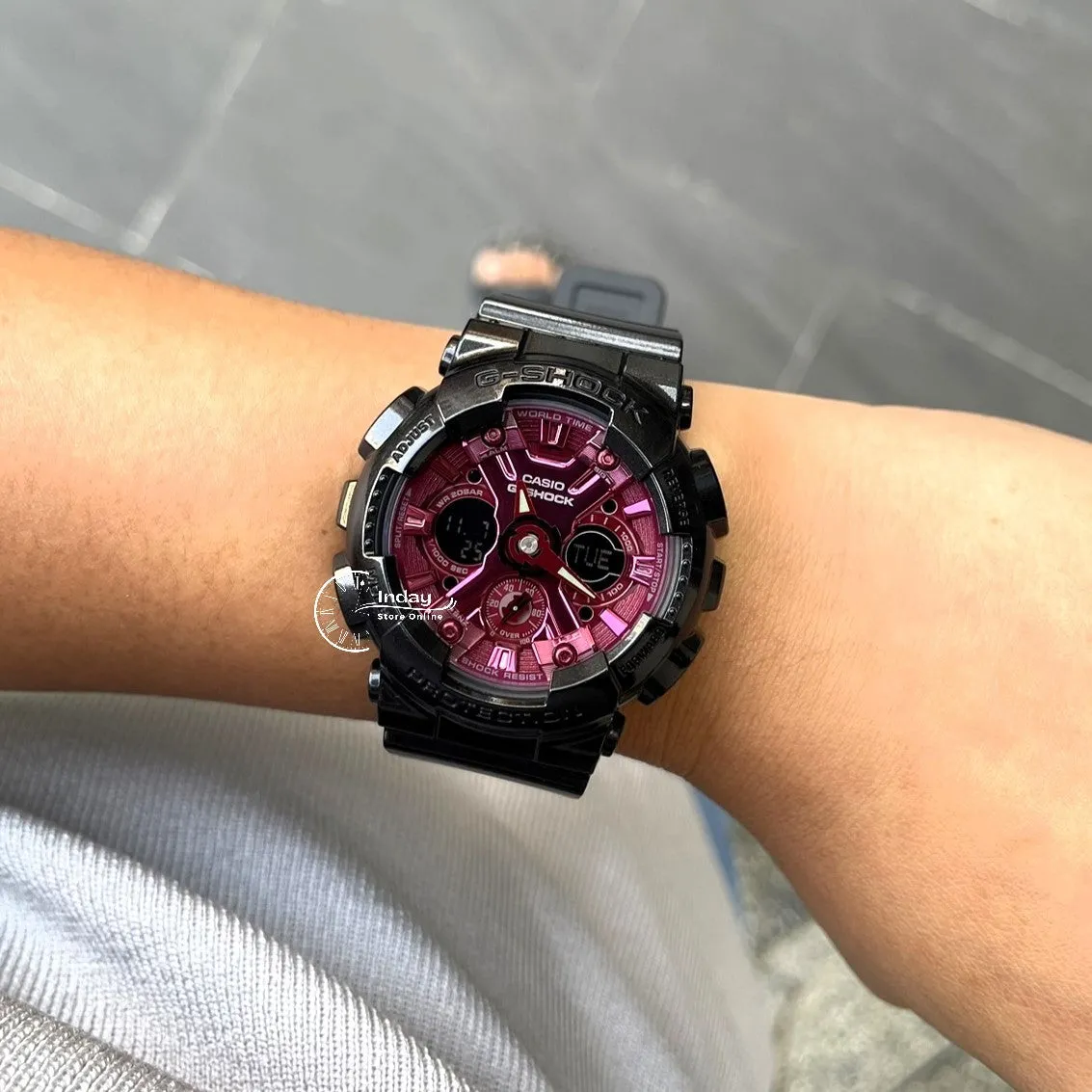 Casio G-Shock Women's Watch GMA-S120RB-1A Analog-Digital Shock Resistant Carbon Core Guard Structure