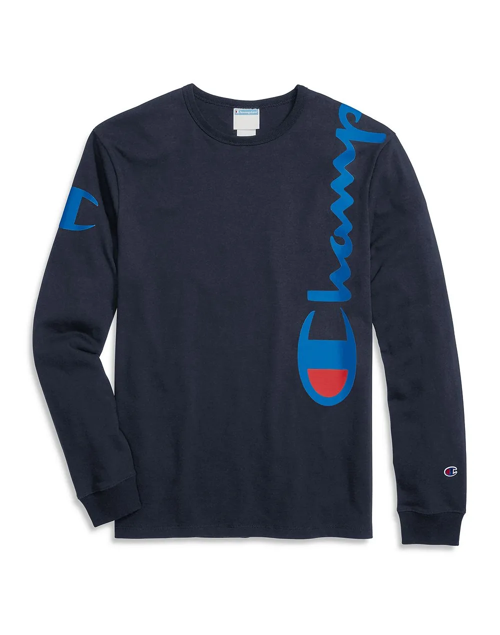 Champion Life® Men's Heritage Long-Sleeve Tee, Over The Shoulder Logo Navy