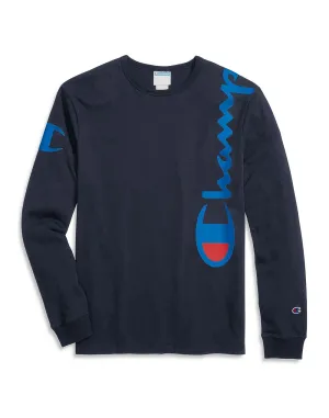 Champion Life® Men's Heritage Long-Sleeve Tee, Over The Shoulder Logo Navy