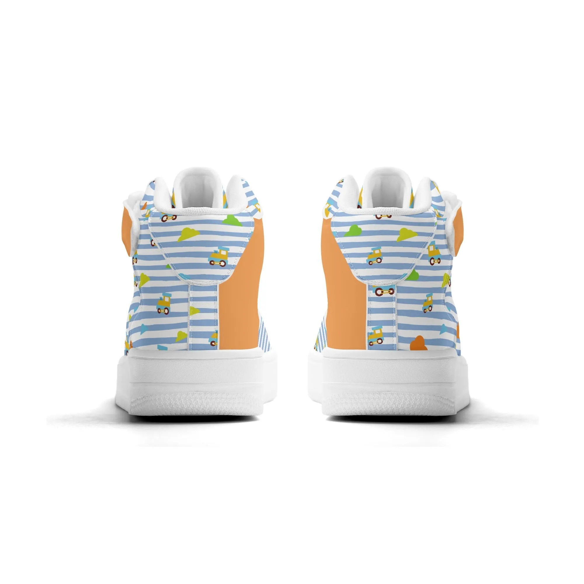 Choo-Choo Stripes Ladies High Top Leather Sneakers