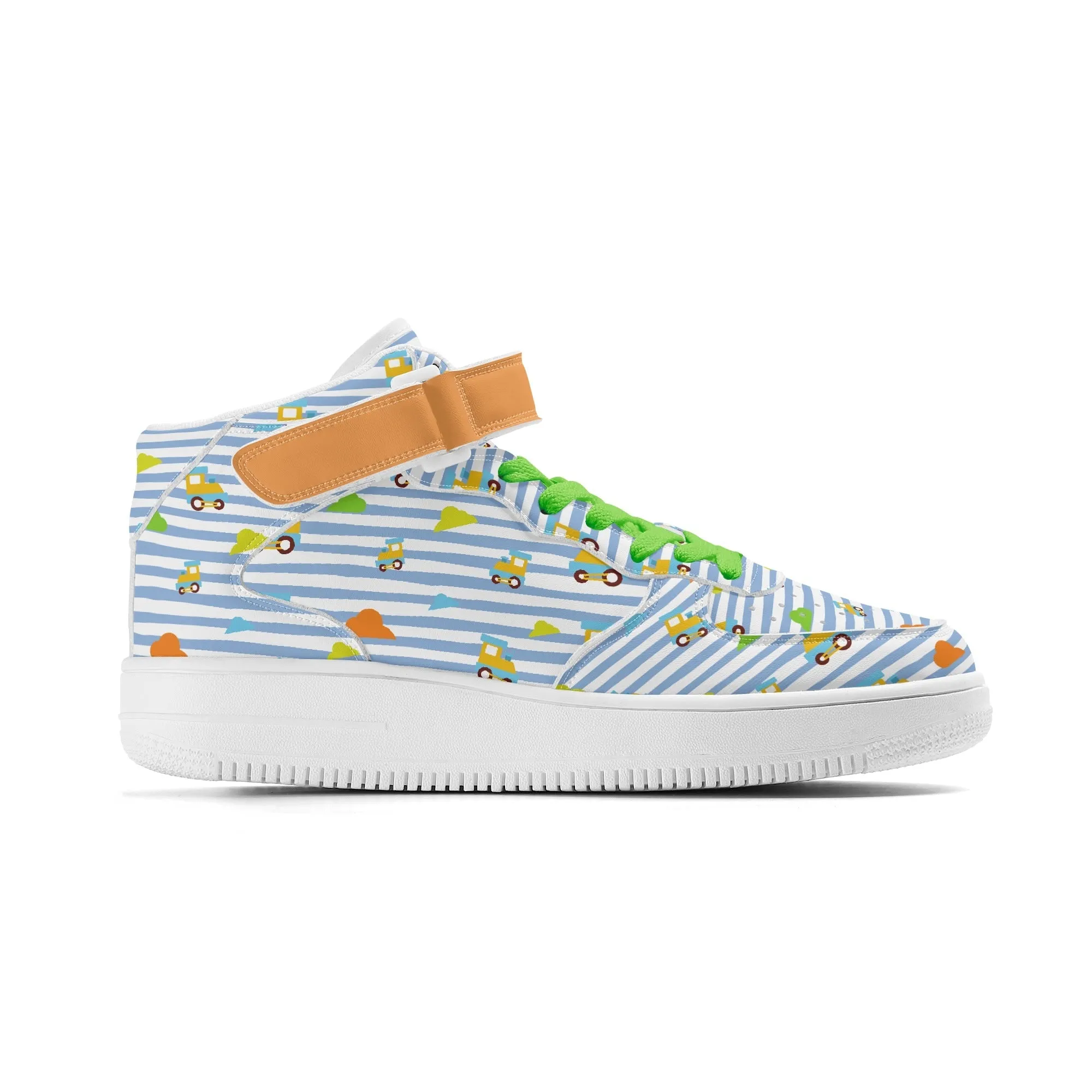 Choo-Choo Stripes Ladies High Top Leather Sneakers