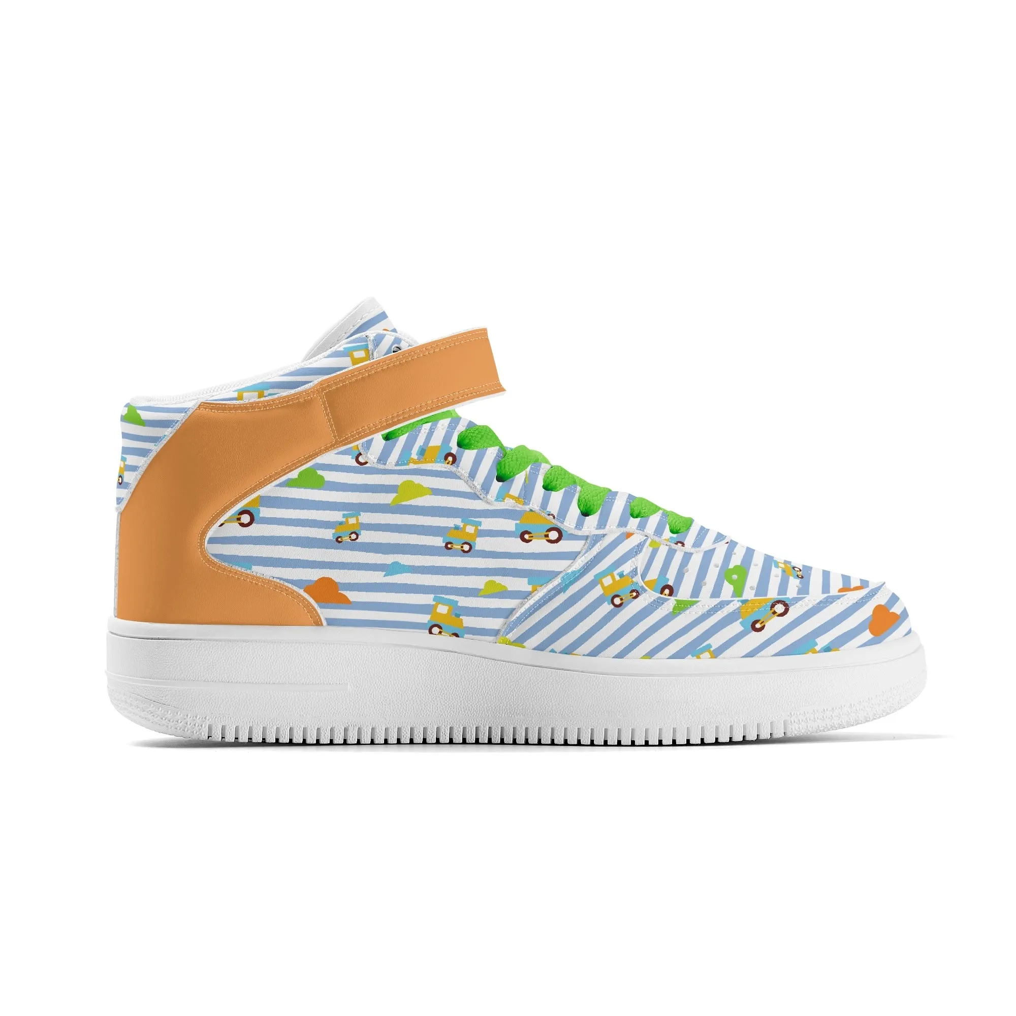Choo-Choo Stripes Ladies High Top Leather Sneakers