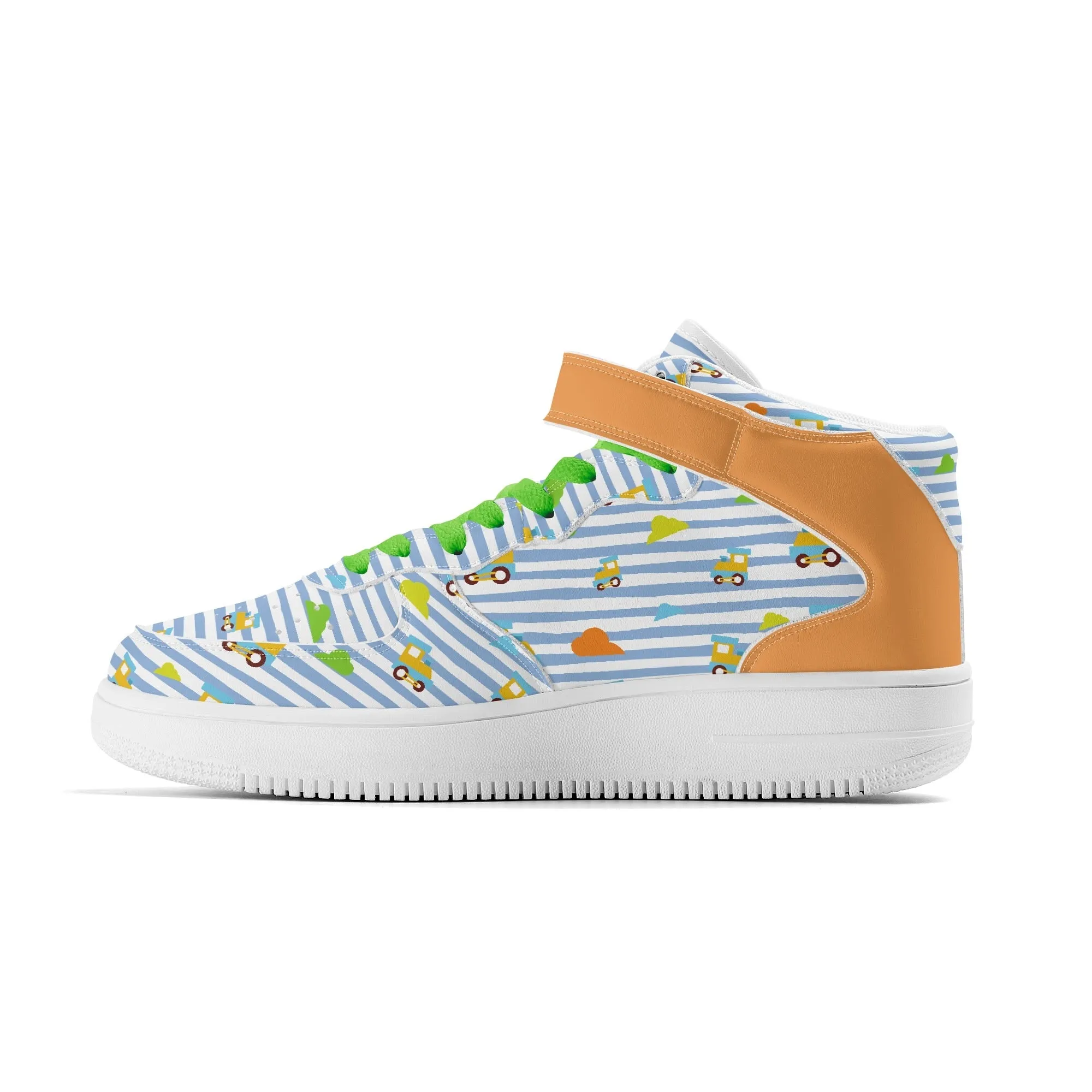 Choo-Choo Stripes Ladies High Top Leather Sneakers