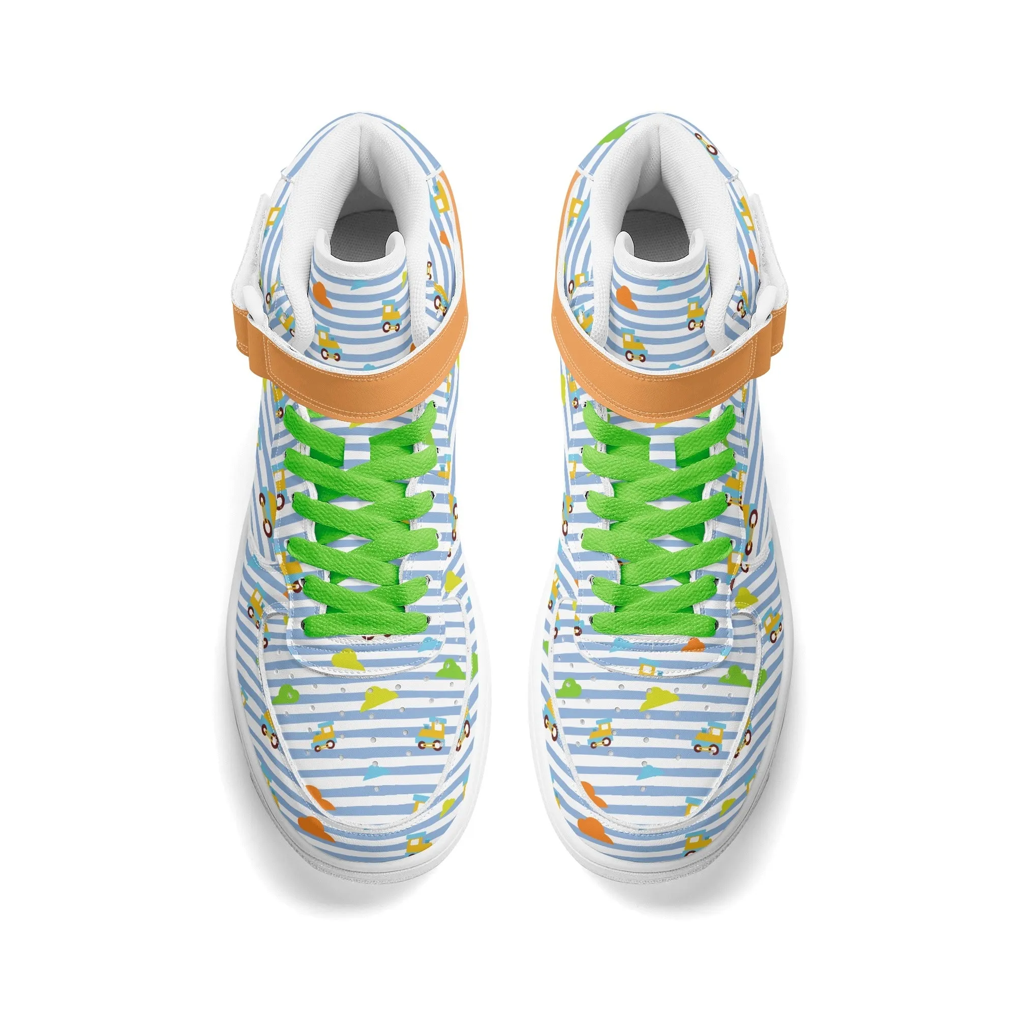 Choo-Choo Stripes Ladies High Top Leather Sneakers