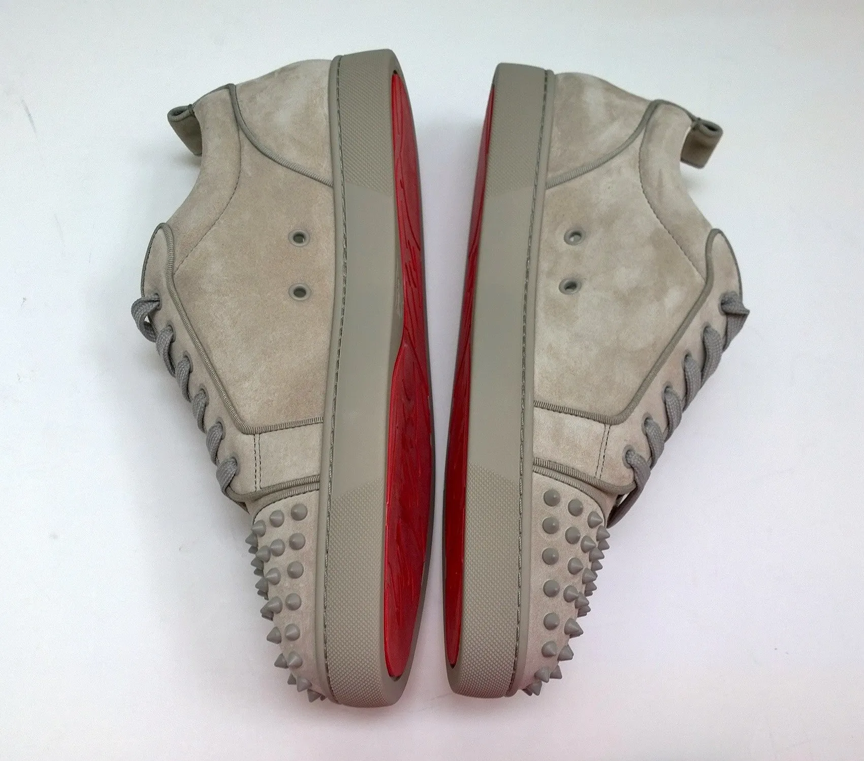 Christian Louboutin Louis Junior Spikes Sneakers in Warm Grey Goose