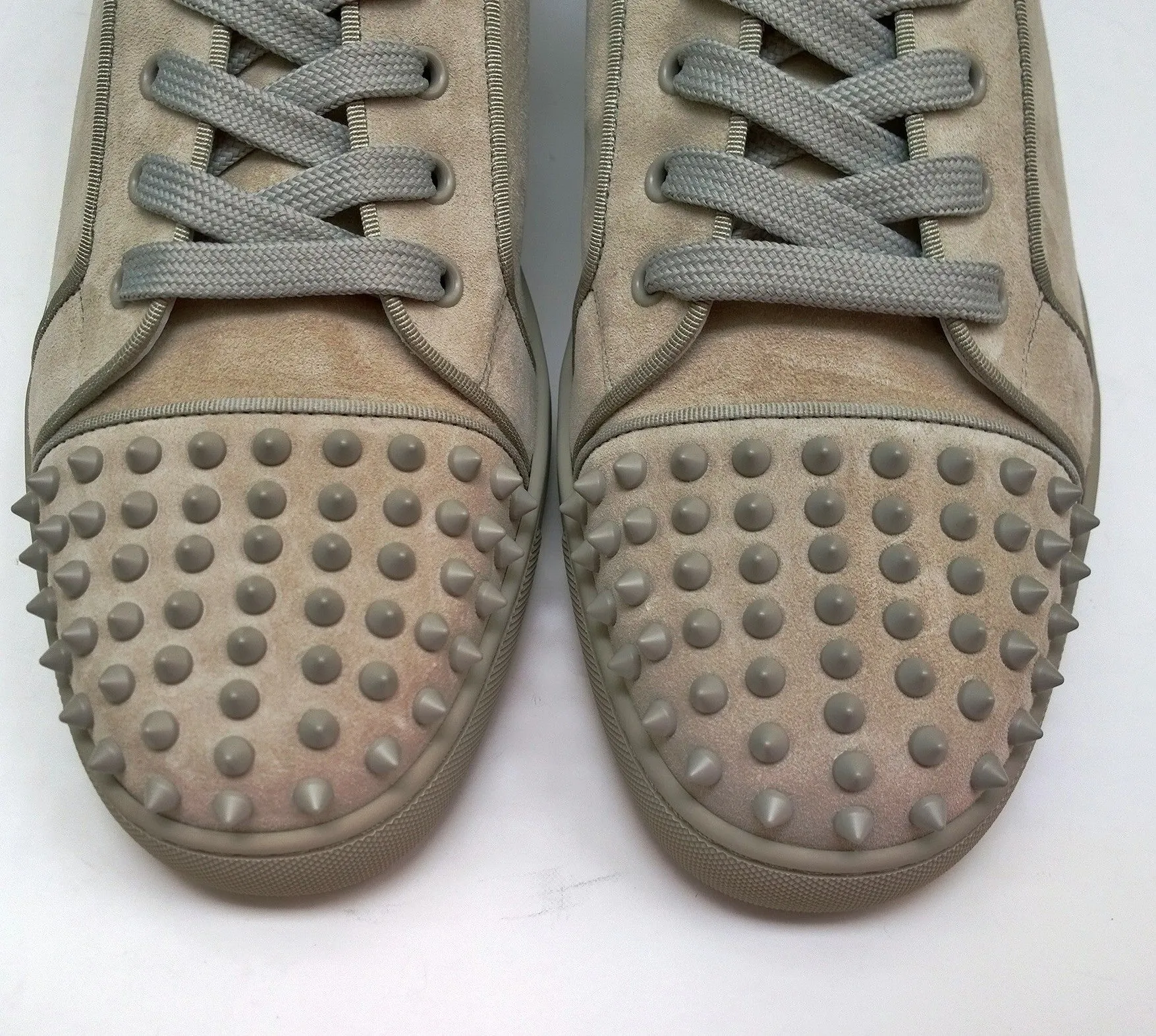 Christian Louboutin Louis Junior Spikes Sneakers in Warm Grey Goose