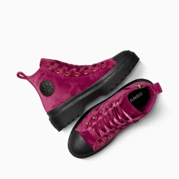 Chuck Taylor All Star Lugged Lift Platform Velvet Legend Berry/Black/Black