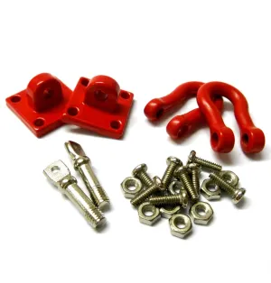 CJG032 1/10 RC Rock Crawler Red Alloy U Hooks x 2