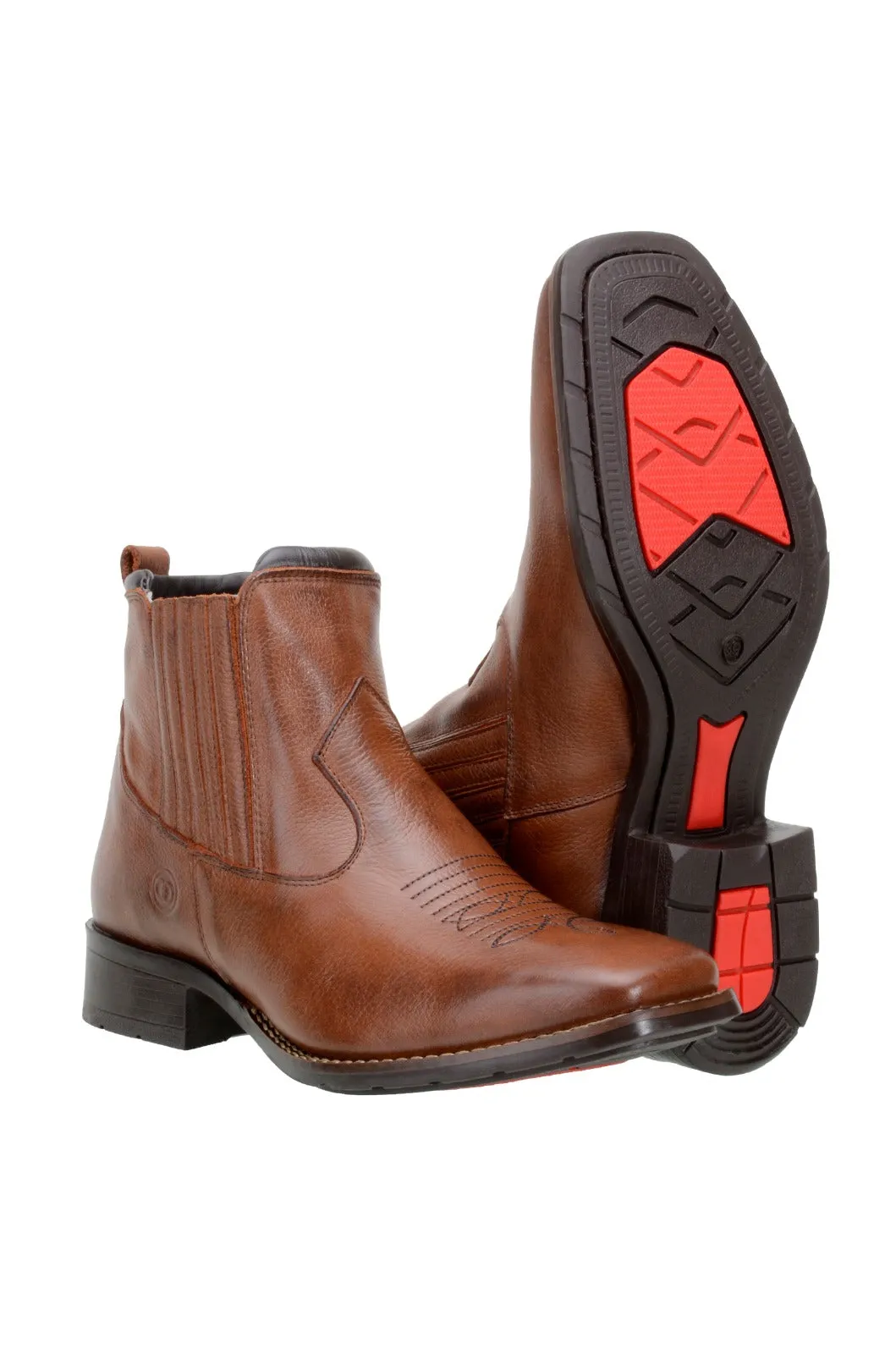 CL1025 Short Dress Boot-Square Toe Grip Sole