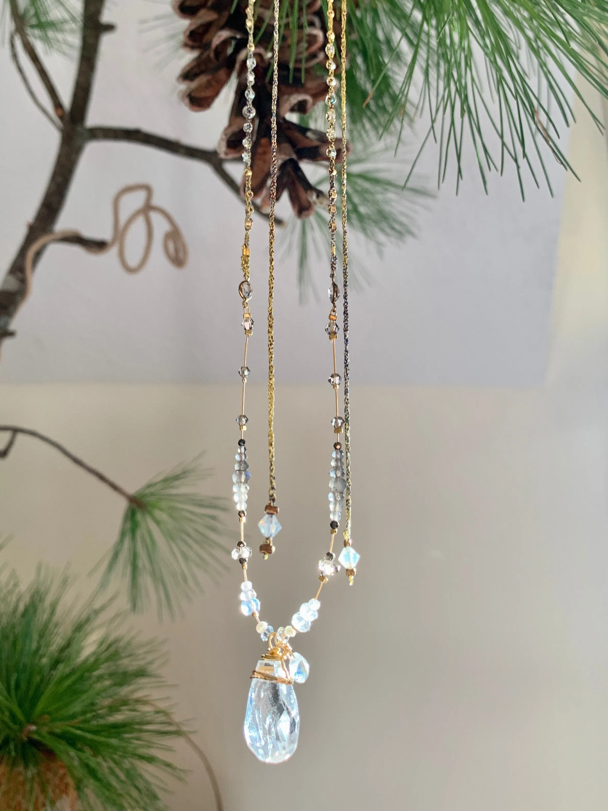 Clear Quartz Necklace with Moonstone
