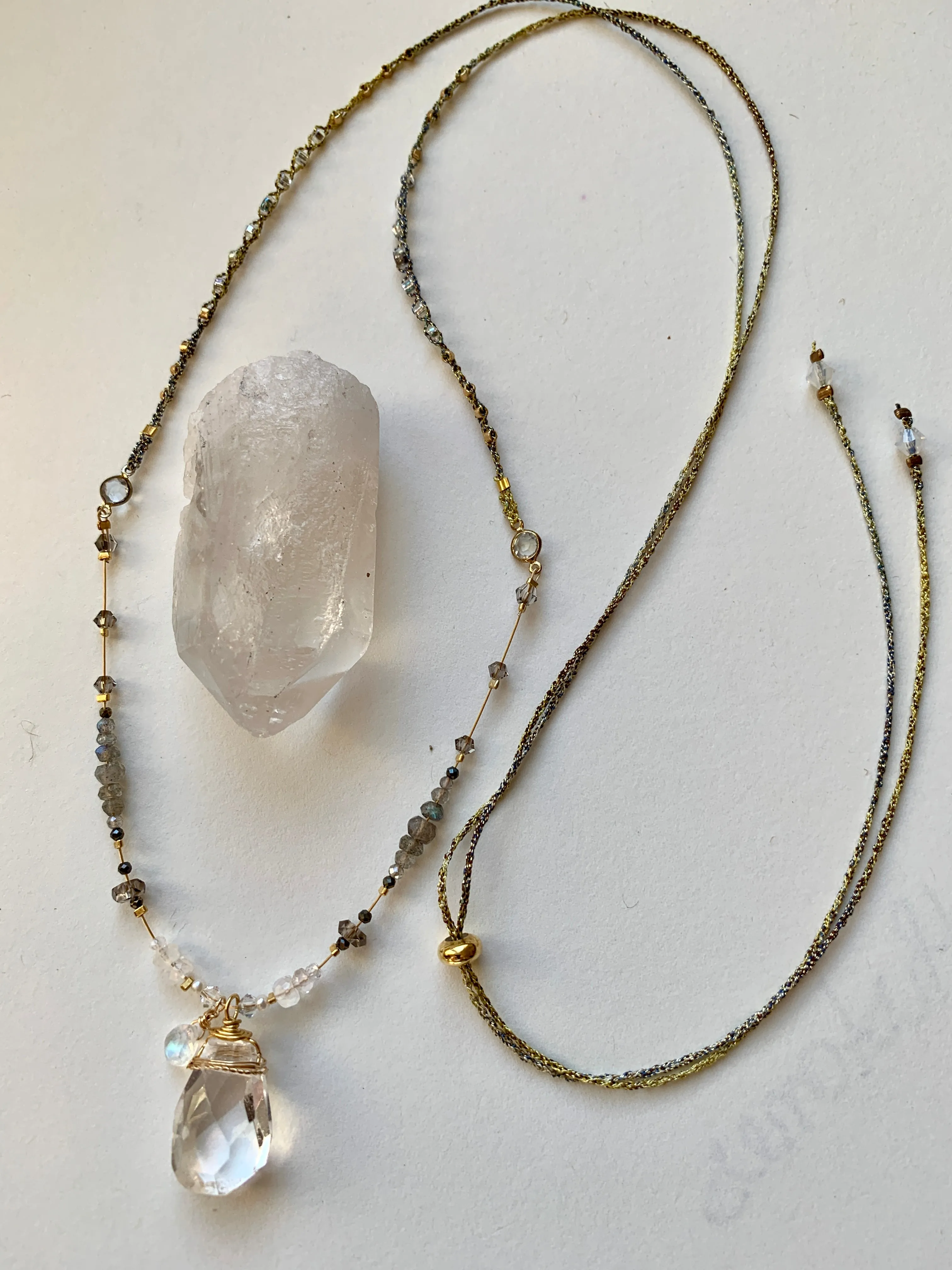 Clear Quartz Necklace with Moonstone