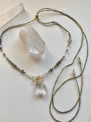 Clear Quartz Necklace with Moonstone