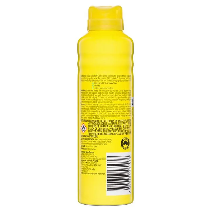 [CLEARANCE Expiry: 07/2025] Neutrogena Beach Defence Sunscreen Spray SPF 50 184g