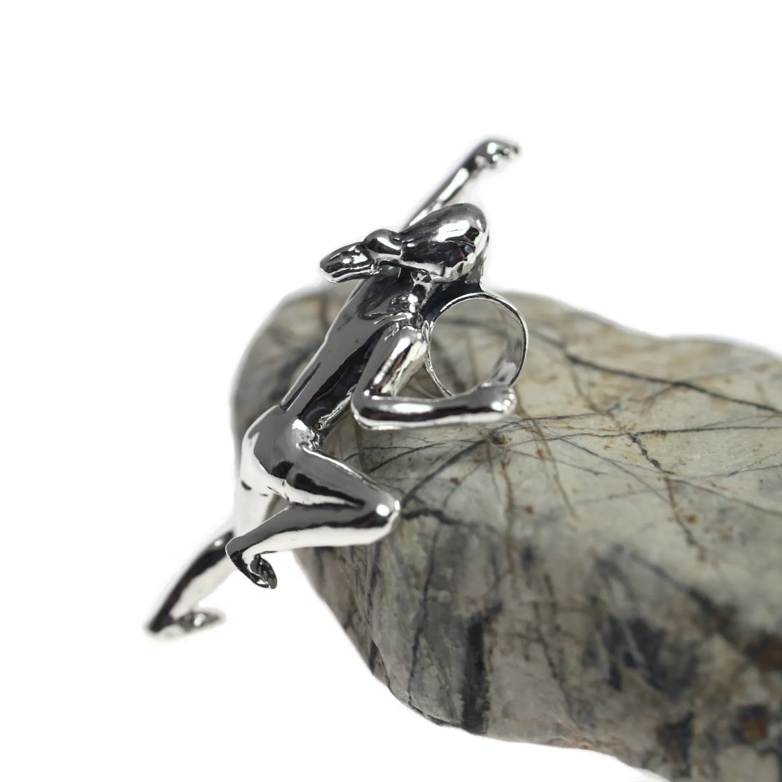 Climbing Girl Necklace - Sterling & Nylon cord