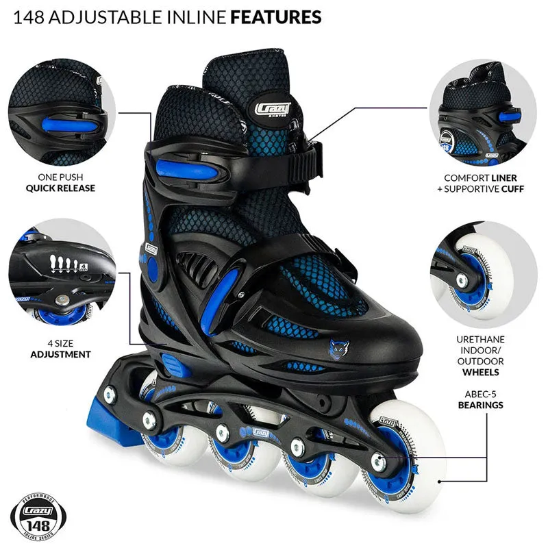 Crazy Skate 148 Inline Skates - Black/Blue