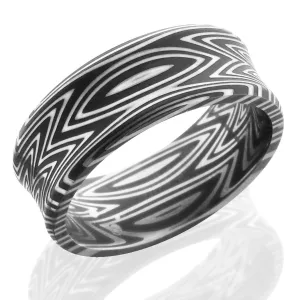 Damascus Steel Concave with Acid Finish