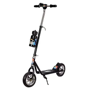Dash Power Ranger 2 Wheel Scooter for Kids with Sipper, Bell, Stand and Adjustable Height Upto 12 Years Kids (Capacity 60 kg, Black)