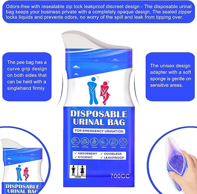 Disposable Urinal Bag 12 Pcs 700ML - IBF