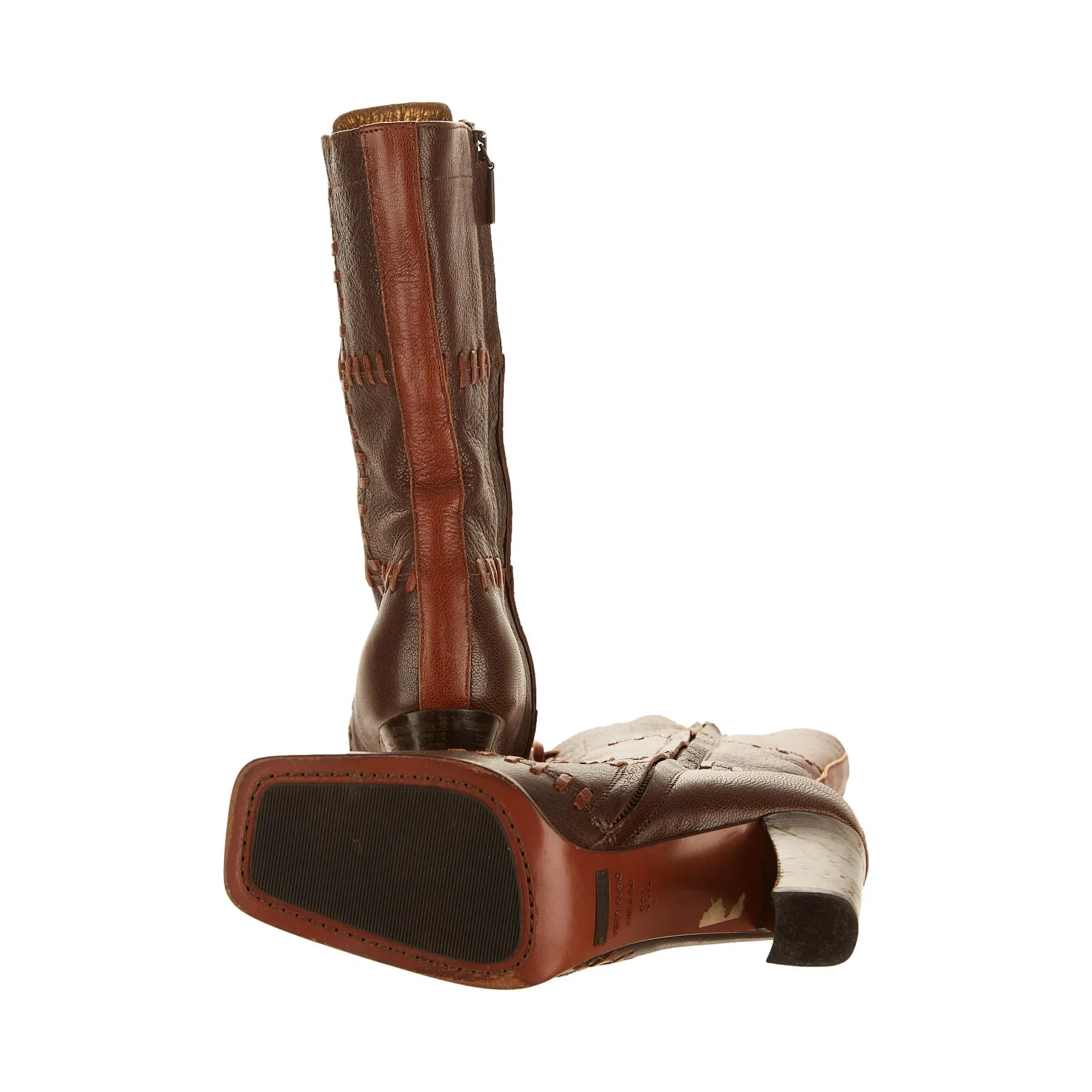 Dolce & Gabbana Brown Tie Ankle Boots