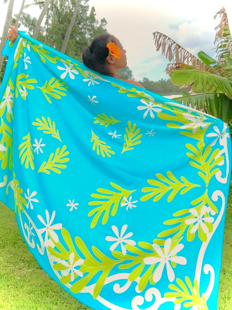 ECO PAREO - FAIRY TIARE Turquoise Blue - FULL SIZE