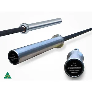End of Line Clearance | ELITE Olympic 15kg Barbell - Australian Made (Bronze Bushing - Black Silver)