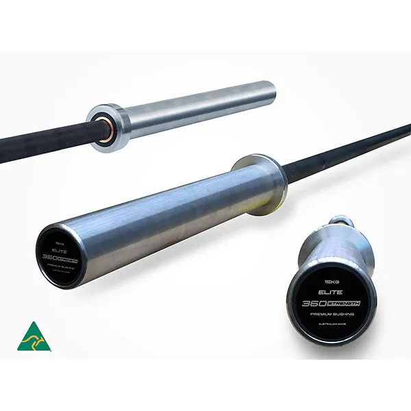 End of Line Clearance | ELITE Olympic 15kg Barbell - Australian Made (Bronze Bushing - Black Silver)